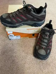 MENS MERRELL J39723W MOAB WATERPROOF ESPRESSO SUEDE HIKING TRAIL SHOES SZ 9.5W