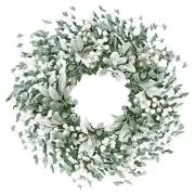 Artificial Greenery Leaves Wreath for Front Door 22 Inch Greenery Boxwood