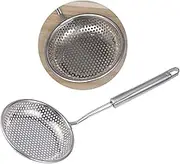 iplusmile Stainless Steel Colander Spoon Skimmer Ladle for Hot Pot Frying High Density Strainer with Fine for Efficient Oil Separation Kitchen Utensil for Home