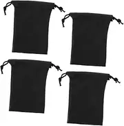 Abaodam 4pcs Microphone Storage Bag Microphone Carrier Microphone Bag Mic Carrying Pouch Mic Carrying Bag Leather Mic Carrier Small Mic Carrier Microphone Pouch Microphone Case Mic Holder