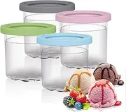 Ice Cream Containers Ice Cream Cups for Ninja Creami Pint Containers and Lids, 16oz Cups Fit for Ninja NC301 NC300 NC299AMZ CN305A Series Ice Cream Maker, BPA-Free Dishwasher Safe