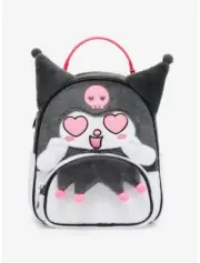 Sanrio Kuromi Heart Eyes Figural Mini Backpack Faux Fur 3D Ears Sealed In A Bag