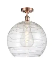 Innovations Lighting 516-1C-17-14 Athens Semi-Flush Athens Deco - Antique Copper