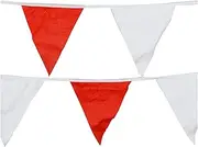 Bunting Flags White red Wedding Decoration 20 Flag 8M Fabric Garland Flower lace Bunting Retro Birthday Party Decoration Bunting (Color : Red and White, Size : 18X26CM)
