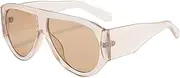 [Mirkcittle] Retro Trendy Aviator Sunglasses for Women Men Vintage 70s Thick Frame Sun Glasses Oversized Classic Stylish Shades