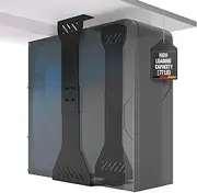 Heavy Duty Under Desk PC Holder – Up to 77 lbs Load Capacity - Adjustable Computer Tower Holder – CPU Holder Under Desk Mount - PC Holder Under Desk – Under Desk Computer Mount (Black)