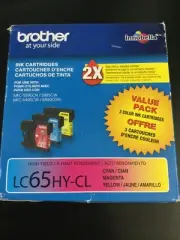 Brother LC65HY-CL Cyan Magenta Yellow Ink Cartridges 3 Value Pack 11/23 1089