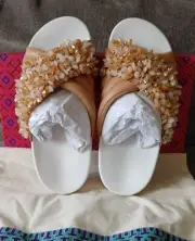TORY BURCH LOGAN EMBELLISHED SANDALS SIZE 7