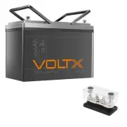 VoltX 12V 100Ah Lithium Battery LiFePO4 Backup With 4 GANG 300A M8 Bus Bar 12V