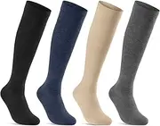 [sockenkauf24] 1 | 2 | 4 Pairs Support Stockings Travel Socks Compression Stockings Women & Men Support Knee Socks