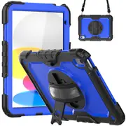 MCC Shockproof iPad 10.9" 2022 10th Gen Strap Rugged Case Cover Coloured PC Apple [Dark Blue]