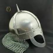 Medieval Viking Helmet Spectacle Armor with Chainmail Nasal helmet Spartan