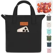 Lunch Box for Women, Lunch Bag for Women Men Adult A-Wide Opening A-Black