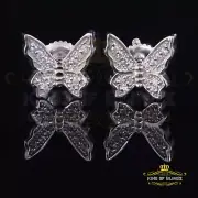 Women's 0.17ct Cubic Zirconia Butterfly Stud Earrings White 925 Sterling Silver
