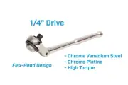 1/4" DR. Quick Release Flexible Ratchet Handle Socket Wrench