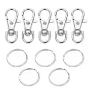 5 Set Key Chain Key Rings Metal Swivel Clasps Snap-On Keychain Ring Hook Spri...