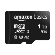 Basics microSD Memory Card 1TB with Full Size Adapter A2 U3 Read Speed ​​U
