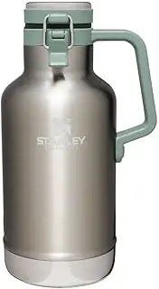 Stanley Classic Vacuum Growler, 3.7 gal (1.9 L), Silver, Ice Container, Carbonated Beer, Cold Insulation, Camping, Gift, Dishwasher Safe