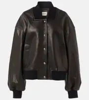 [Khaite] Khaite Spence leather bomber jacket AU 12 black