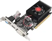 1GB DDR3 Graphics Card, 500MHz Core Frequency, 600MHz Memory Frequency, PCI Express 2.0 16X, Compact Design, 1, 1 DVI, 1 VGA Interface, DirectX 11 Support, No External Power