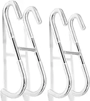 Shower Door Hooks, Hooks Over Framed and Frameless Glass Door Be Suitable for Towel Robe Bathing Suits,2Pcs.