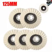 5Pcs 5" 125MM Wool Flap Felt Disc Polihsing Buffing Wheel For Angle Grinder Tool