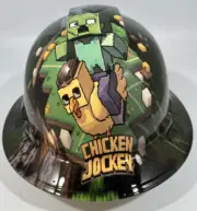 New Full Brim Hard Hat Custom Hydro Dipped MICECRAFT WORLD CHICKEN JOCKEY