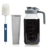 64 oz Cold Brew Coffee Maker Glass Pitcher with Leak Proof Cap and Filter
