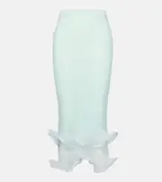 [Simkhai] Simkhai Kelso Knit semi-sheer midi skirt UK 18 blue