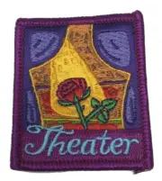 PATCH GSA Girl Scouts Theater Red Rose Purple Curtains Spotlight