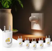 Paquete de 6 luces LED nocturnas con enchufe de pared, blanco cálido