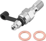 M10x1.25mm Aluminum Motorcycle Brake Master Cylinder Caliper Bleed Screw Nipple Banjo Bolt Dust Cap(Argent)