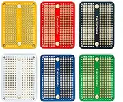 ElectroCookie Mini PCB Prototype Board Solderable Breadboard for DIY Electronics, Compatible for Mini Arduino Soldering Projects, Gold-Plated (6 Pack, Multicolor)