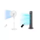 PELONIS 16'' Pedestal Remote Control Oscillating Stand Up Fan 7-Hour Timer, 3...