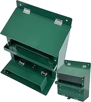 Picnic Table for Squirrels - Metal House Box Feeder | Weatherproof Decoration for Nature Observation Backyard Wildlife Feeding Duck Chicken Birds Chipmunk Garden Park