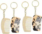 Healeved 4 Pcs Wide Tooth Comb Keychain Set, Mini Travel Comb for Wet and Curly Hair, Acetate Board, Assorted Colors, Pocket Size for Home and on-the-Go