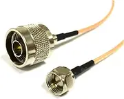 ROBAUN 1pc N Male Female Bulkhead to F Type Plug Connector RG316 Jumper Cable 15cm 6"(N Male,15CM)