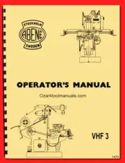 ABENE VHF-3 Milling Machine Owner's Operator's Wiring Diagram Manual 1470