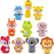 Kisangel 2Sets Animal Shape Finger Puppets Soft Cartoon Hand Puppets for Parent Interactive for Storytelling Role Playing and Educational Playtime Activities