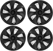 Compatible for Tesla Model Y 19 Inch 2018-2022 4 Pieces Wheel Hub Covers Car Replacement Retrofit Parts Full Cover Accessories(Matte Black)