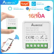 AUBESS Tuya Smart Home WiFi Switch 10/16A Breaker For 1/2 Lights Build-in Power