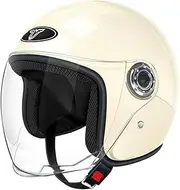 Motorcycle Half Helmet, 3/4 Open Face Helmet, for Adults Men and Women Street Moped Cruiser Scooter Chopper Electric Bicycle Helmet DOT/ECE Approved, with Drop Down Sun Visor B