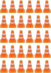 Totority Educational Traffic Toys for Boys and Girls 30pcs Mini Traffic Signs Simulation Road Signs Mini Barricade Toy Set