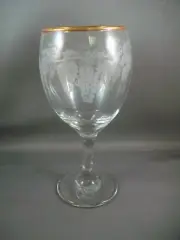 CIRCLEWARE Melrose Collection Gold Rim Wine Glasses - Set of 6 - NEW IN BOX