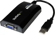 StarTech USB to VGA Adapter - External USB Video Graphics Card for PC and Mac - 1920 x 1200 (USB2VGAPRO2),Black