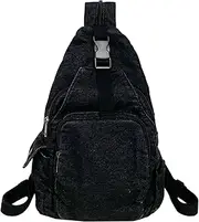 [Generic] Casual Denim Backpack Portable Crossbody Bag Shoulder Purse Adjustable Strap Chest Bags