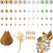 61Pcs Sage Green Ball Cake Topper Ball Cake Picks Foam Ball Cupcake Topper Ba...
