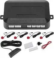X AUTOHAUX Auto Vehicle Reverse Backup Radar System Reverse Parking Sensors Distance Detection Red 4 Parking Sensors Alarm Buzzer Reminder