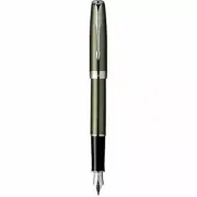 Parker Sonnet Lacquer Verdigris & Silver Fountain Pen 18Kt Gold Fine Pt In Box