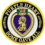 MILITARY PATCH-PURPLE HEART "SOME GAVE ALL" (3-1/16") -PM0486